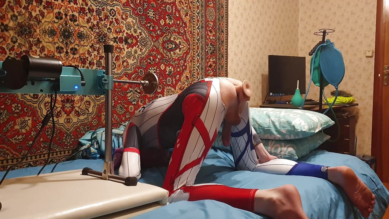 Sasha Earth sissy Crossdresser anal orgasm hands free and sex machine homemade amateur