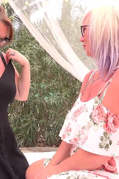 AuntJudysXXX - Busty Mature Lesbian MILFs Melody Charm and Jojo Robinson Get Naughty Outdoors