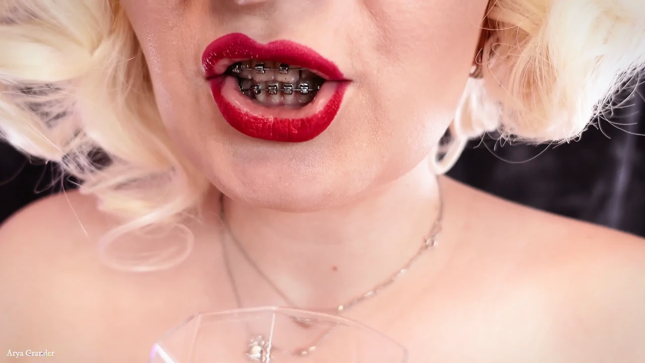 JOI video. FemDom POV. Saliva and humiliatrix: you suck strap-on (by Arya Grander)