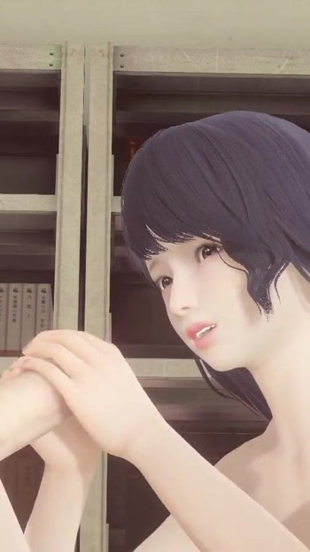 Must-see moment from "Hentai Uncensored - Futanari cum in Shoko's face in library"