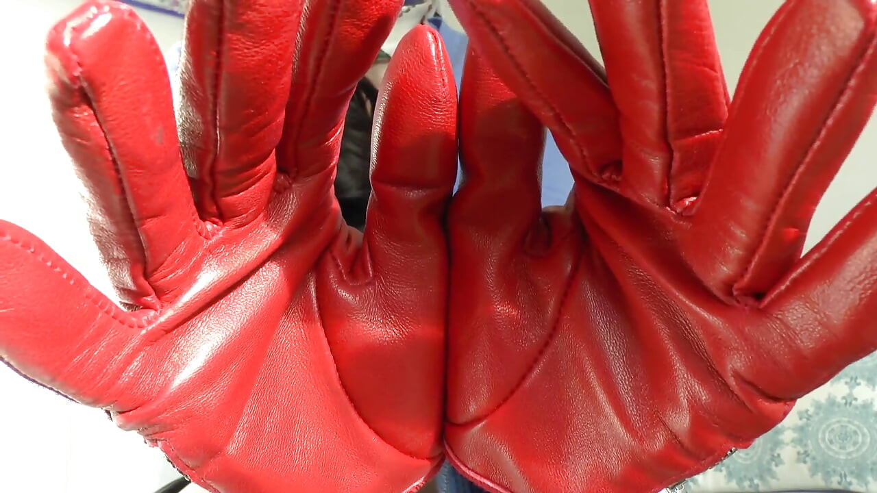 Today Is Your Cum Day! Sniffing Red Leather Gloves, Lady Victoria Valente