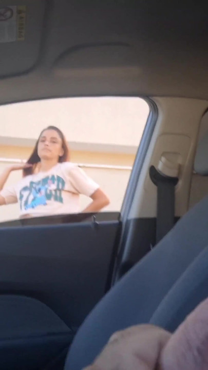 Spectacular moment from "Risky handjob on the street for redhead on the street!"