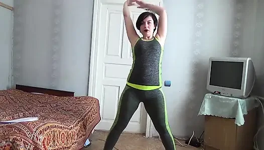 Naked athletics with huge boob bouncing
