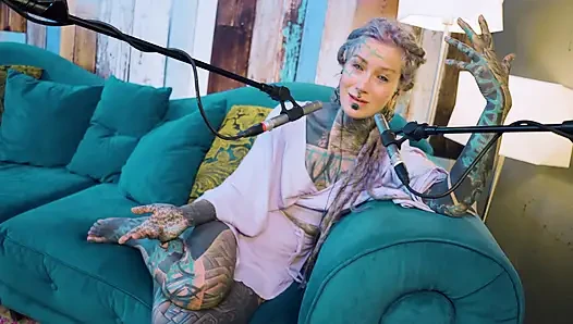 I talk about A - authentic - ASMR - Podcast - Talking - tattoo girl model goth punk dreadlocks