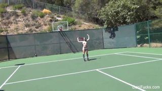 Topless tennis met Dani Daniels &amp; Cherie Deville