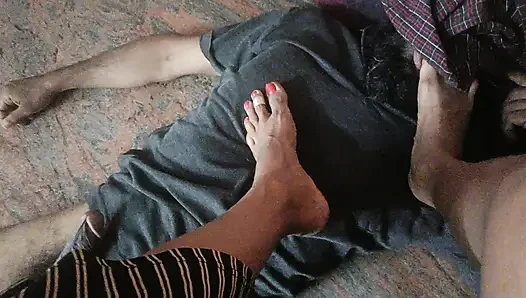 Dominant wife feet slave husband