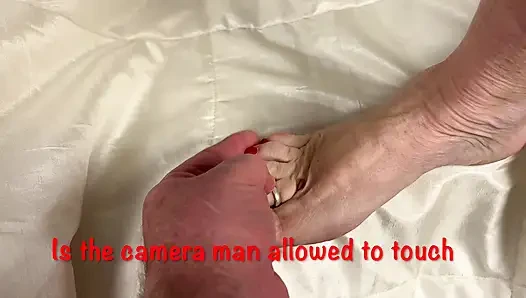 Mrs Mature Feet getting dressed and the camera man can't help himself. 388