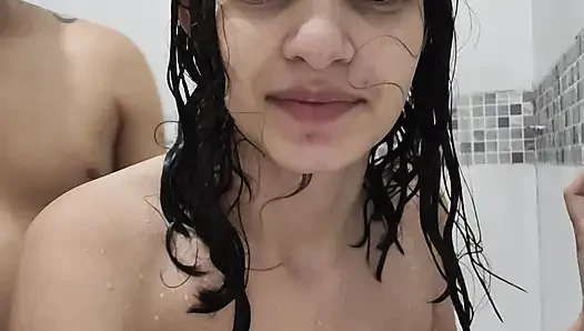 My wife and I agreed to make a video in the bathroom