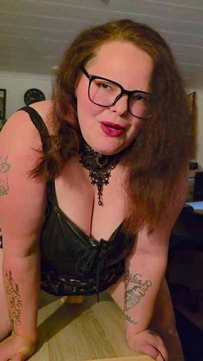 Curvy Angy had to ride the thick dildo. | Clip 1