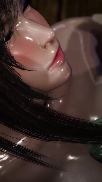 Captivating moment from "Tifa gets her tight pussy stretched by a massive Orc Cock!"