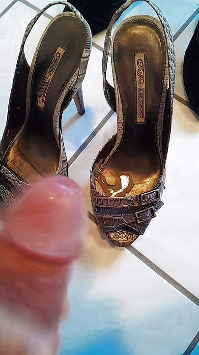 Woman's high heels splattered