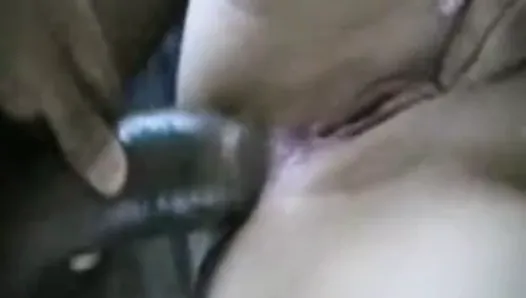 White BBW takes black dick in pussy and ass