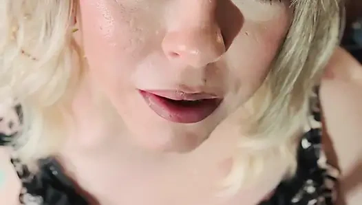 Blonde Tina Snua Dressed In Satin Smokes A Cigarette In Satin Gloves - Snap Inhales OMI OME Drifting Smoking