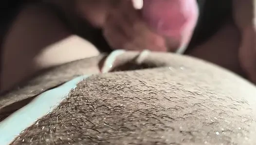 Step sister jerks off to my huge dick with cum jet ejaculation, and I lo...