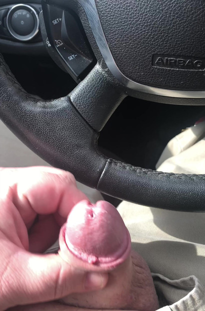 Cum shot in Car