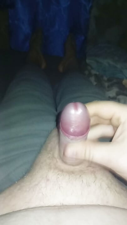 Fat gay jerking uncut cock but no cum