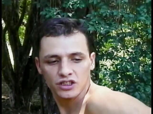 Nasty dude like when his shemale girlfriend Katia lick his chocolate eye before polishing it with her schloeng in the forest