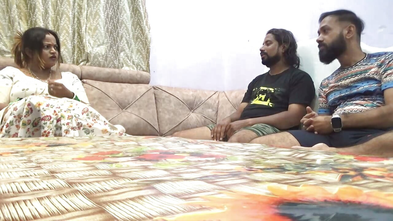 A desi housewife was fucked in her house by two neighbours. Hardcore threesome.