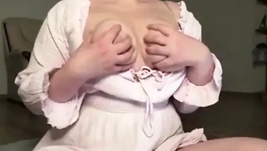 Ahegao with jucielussie and bouncing big natural tits