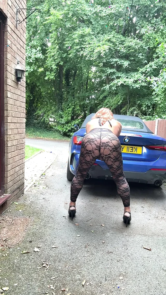 Sexy Crossdresser kellycd2022 in black lace catsuit and heels