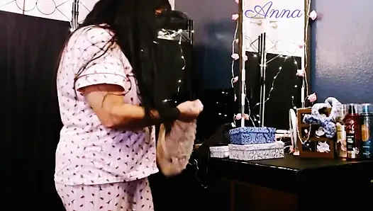 Trying on Sexy Clothes Pantyhose Lingerie