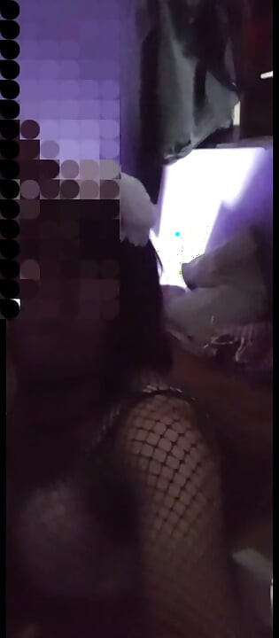 Shemale slut sucks cock in the early morning alone in her room