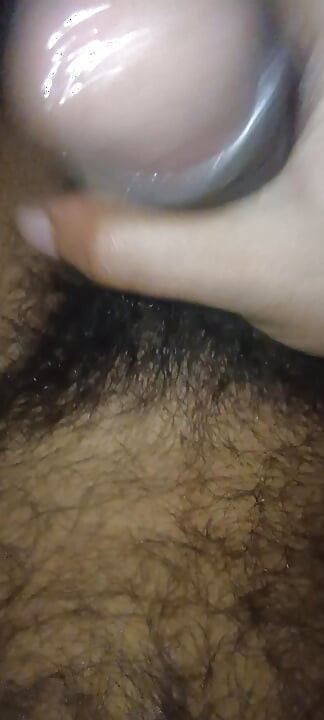 indian boy jerking his big cock close up