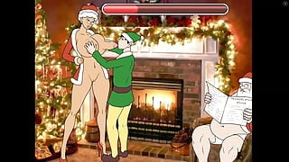 Unfaithful Mrs. Claus - Time to sneak around Santa to sick on tits and fuck her pussy