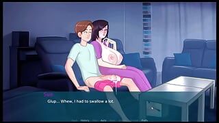 Sexnote - すべてのセックスシーンタブー変態ゲームポルノプレイ Ep.4 彼女の継母の前で危険なソファフェラチオ!