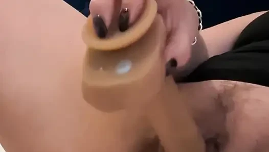 MILF playing with dildo ..sound up for the juicy sounds