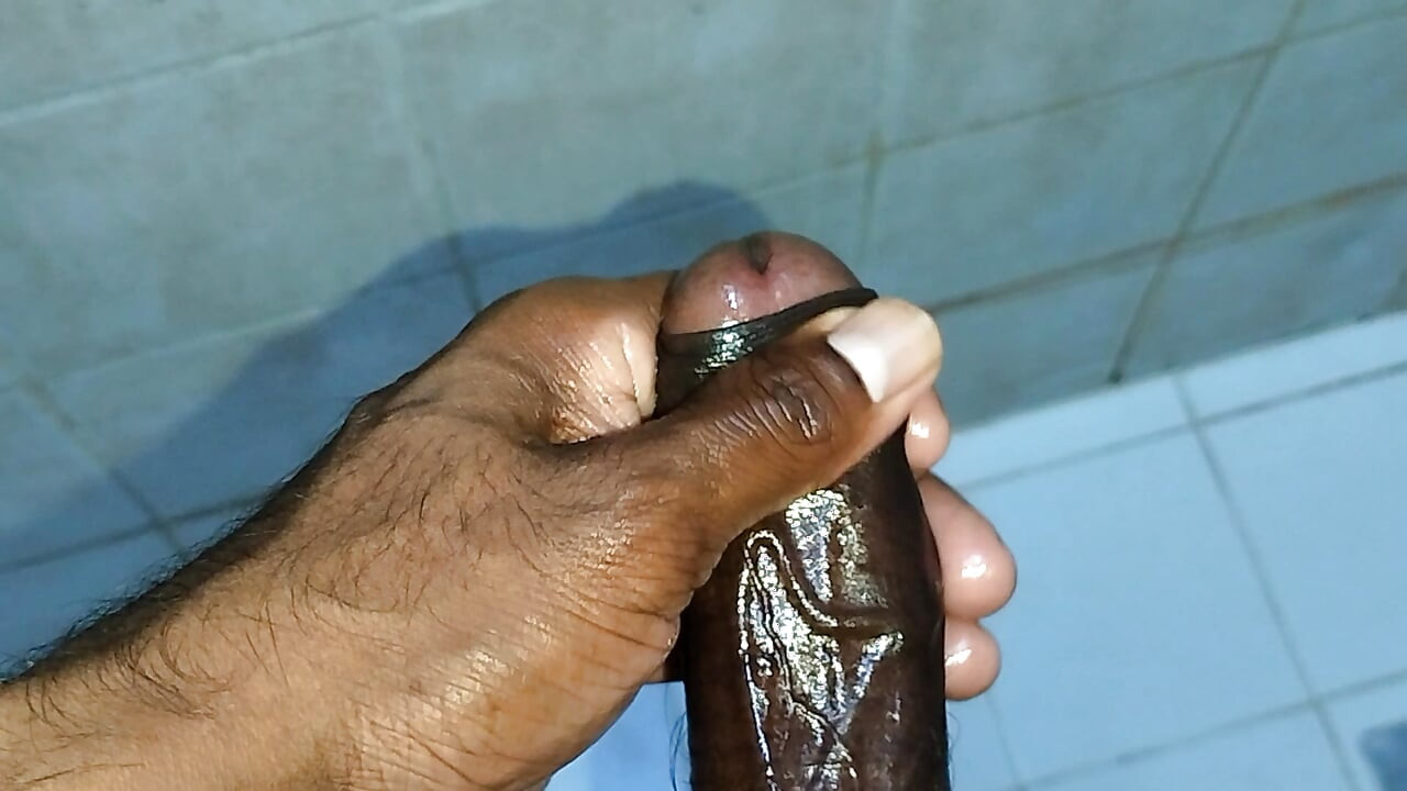 I'm playing with my big black huge cock masterbating video. 07