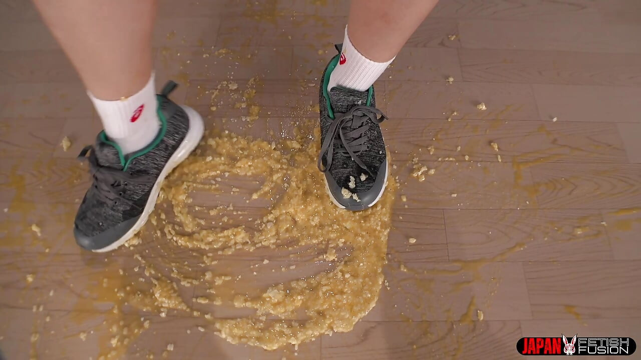 Food Crush Delight: Machi Ikuno's Messy Food Stomping Neon Spectacle