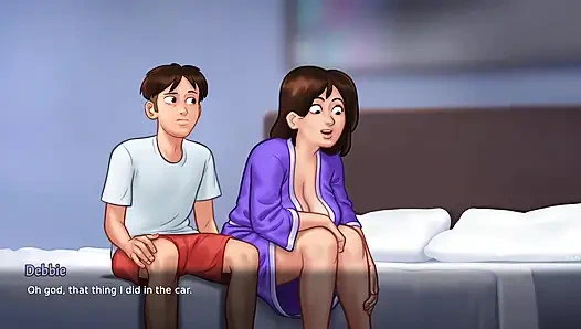 Пасынок нюхает трусики своей мачехи Дебби и застукал позже ее (SummerTime Saga)