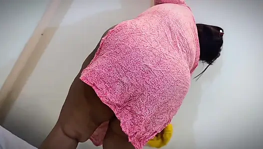 sexy Mumbai pretty girl is clean her Room without pant &amp; she try to seduce him to get rough sex