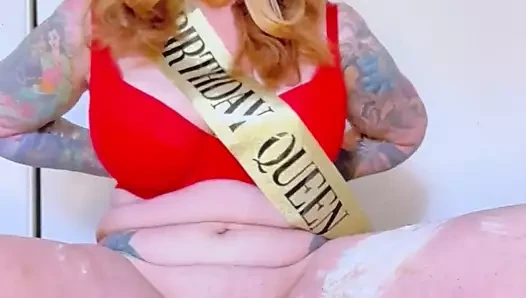 My 53rd Birthday Cake Sitting and Masturbation with Squirting!
