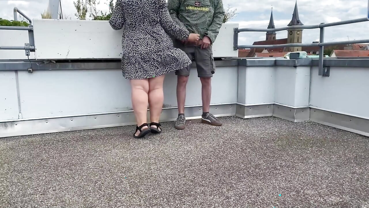 A Mature MILF Made Me Cum on the Parking Garage Roof