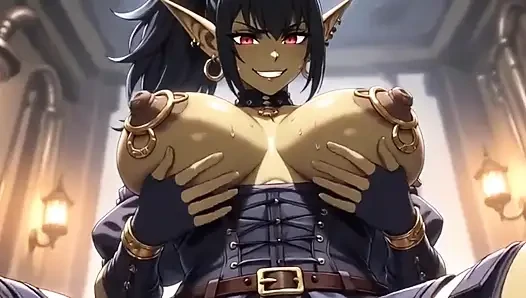 Anime Lovely Cute Orc Boobs, Ai Animation