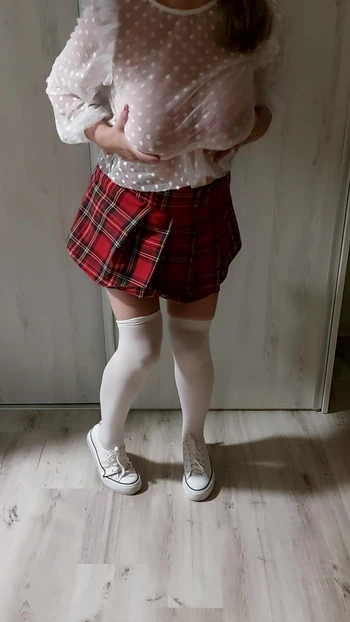 rude schoolgirl with big natural tits