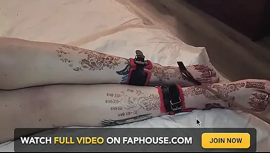 My Beautiful Size 13 Womens Feet and Long Legs Being Flogged and Whipped with a Belt and Crop While Tied Together with Manacles