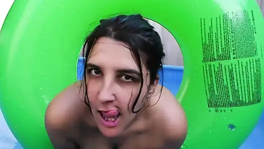 Watermelon Swimring Outdoors Pool Ride - Bunny Looner