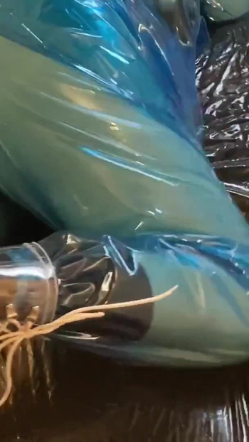 Jaw-dropping moment from "Blue Transparent PVC Plastic Masturbation"