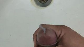 Hand job in wash basin