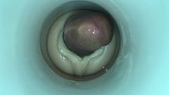 Injecție de spermă fierbinte cu un bărbat cu spermă pe cameră