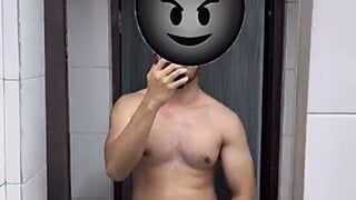 Malaysian big dick guy playing handjob until cum.