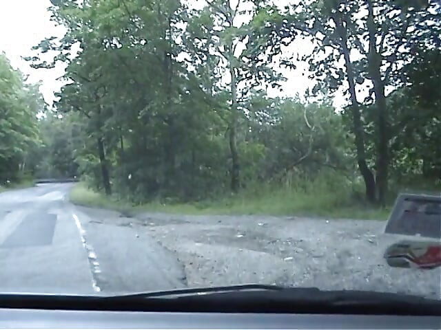 European teen picked up and fucked on the side of the road