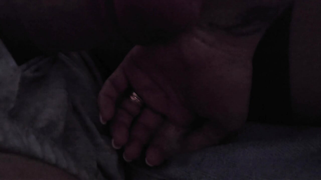 Stepmom helps me CUM Hard in silence, while her husband watches on tv