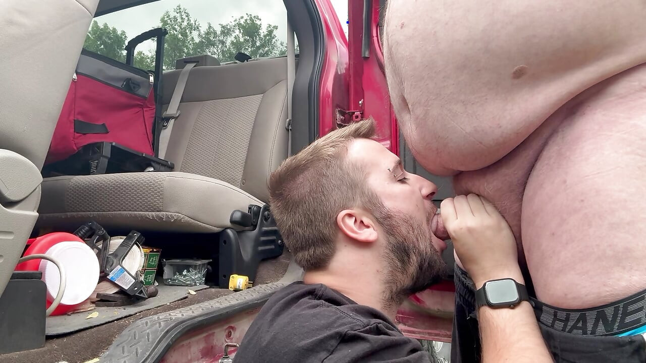 Grandpa bear helps me cum