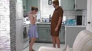Housewife Misty Rein Gets All Wet From Package Delivery