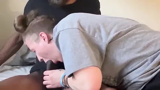 Lesbian stud makes her friends stepdad her first cock