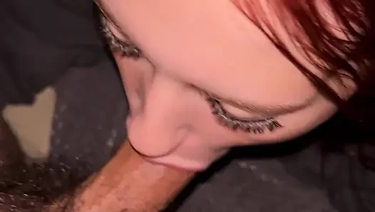 She loves choking on daddy’s cock